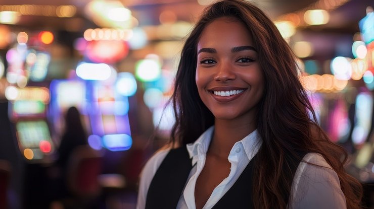 Tampilan meja live casino dengan dealer profesional dan suasana interaktif